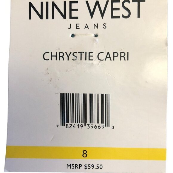 NWT Nine West Chrystie Capri Womens Size 8 Blue White Black Camo Pattern NEW - Picture 8 of 8
